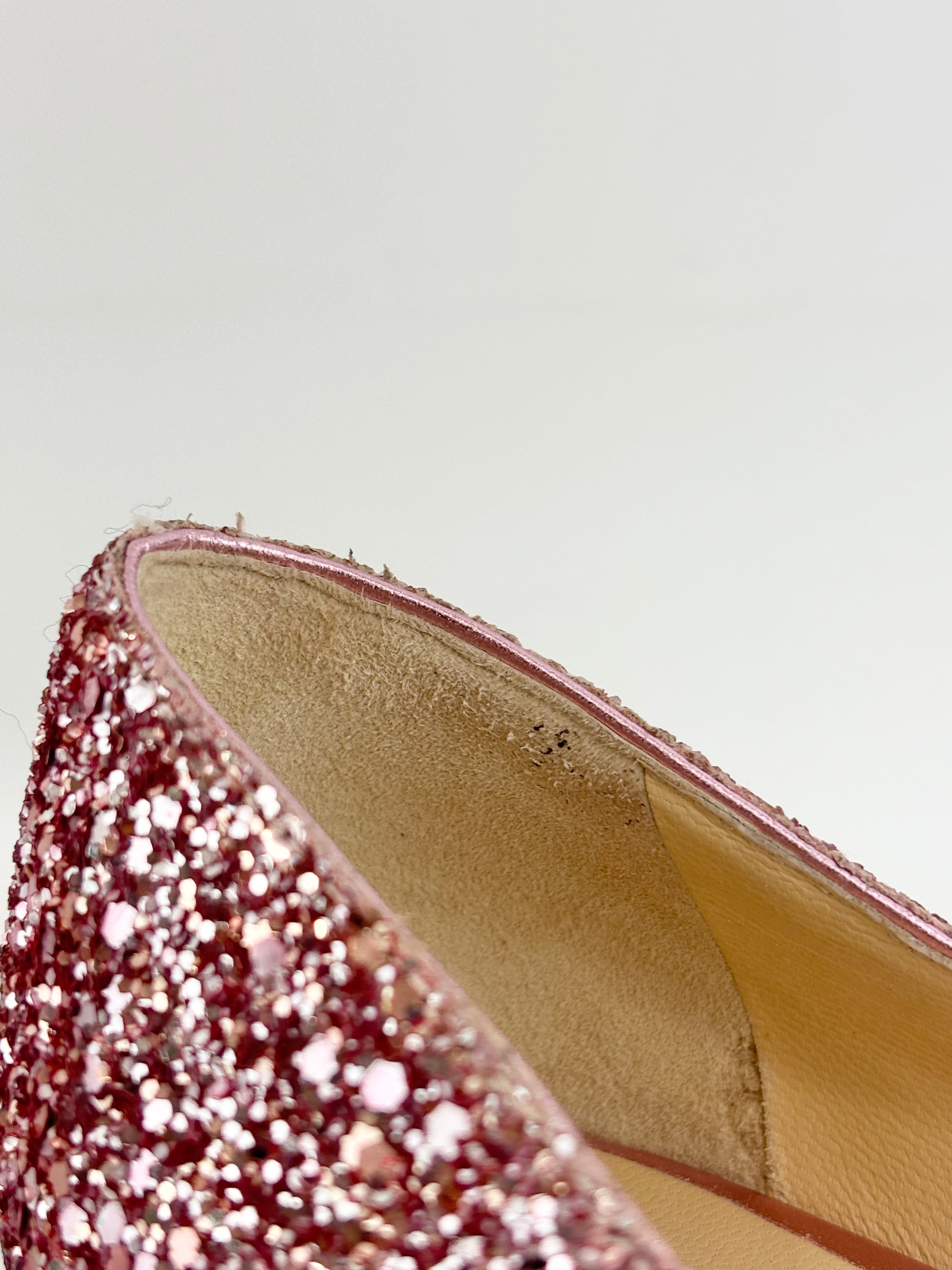Romy 85 Glitter pumps in Platinum / Flamingo Pink Size 37