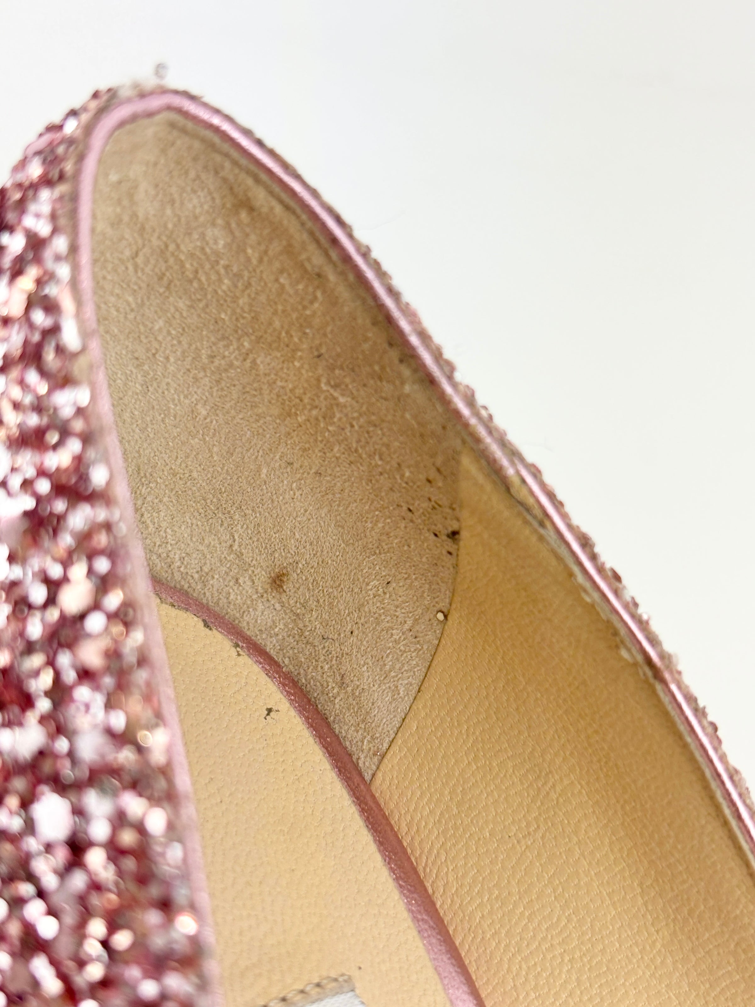 Romy 85 Glitter pumps in Platinum / Flamingo Pink Size 37