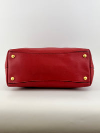 Vitello Phenix Medium Shopping Tote in Red