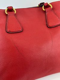 Vitello Phenix Medium Shopping Tote in Red