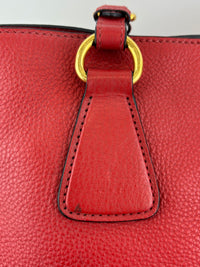 Vitello Phenix Medium Shopping Tote in Red