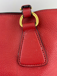Vitello Phenix Medium Shopping Tote in Red