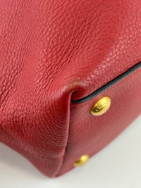 Vitello Phenix Medium Shopping Tote in Red