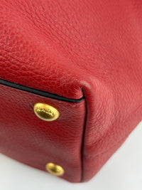 Vitello Phenix Medium Shopping Tote in Red