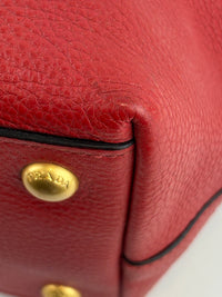 Vitello Phenix Medium Shopping Tote in Red