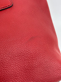 Vitello Phenix Medium Shopping Tote in Red