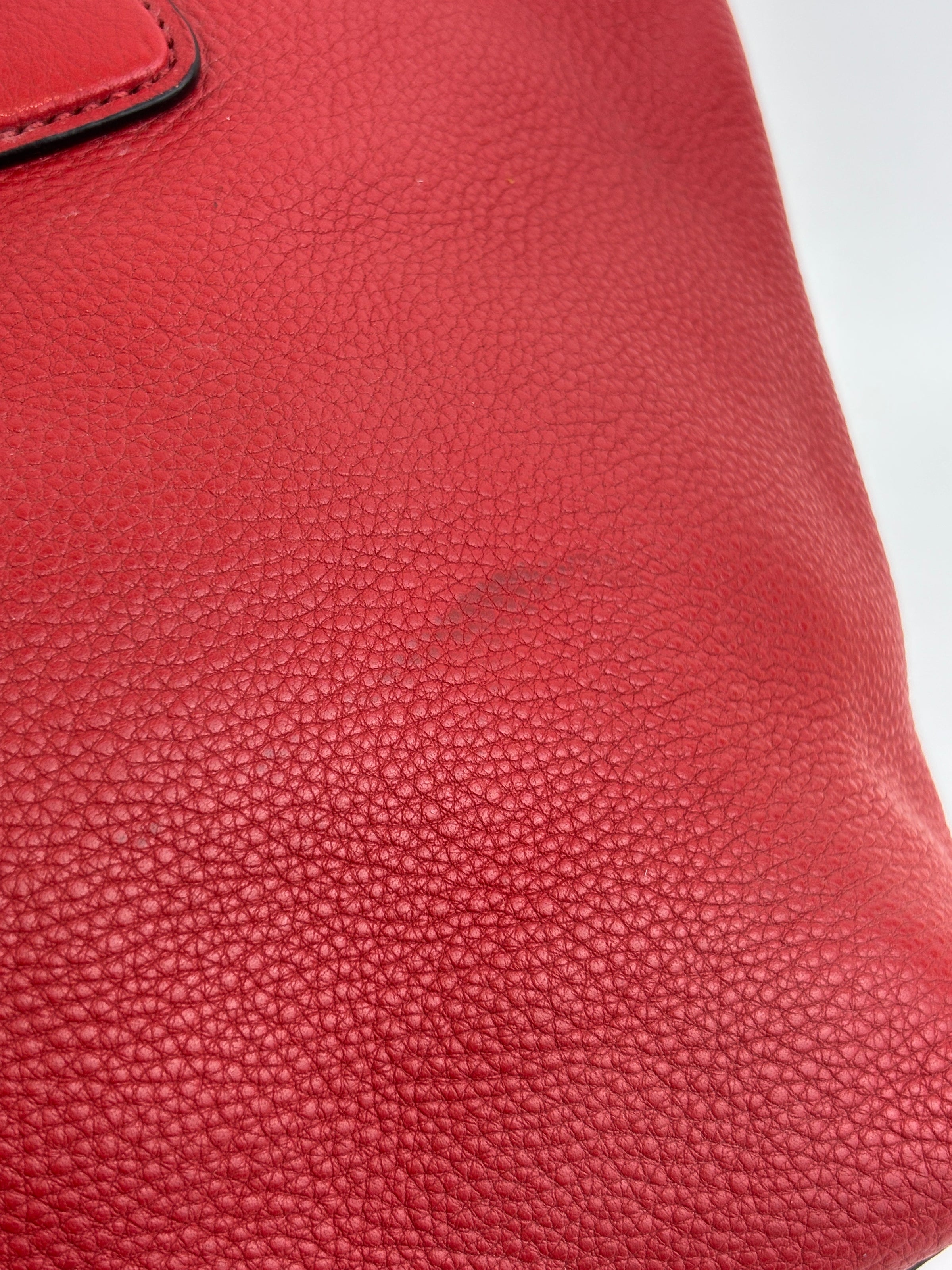 Vitello Phenix Medium Shopping Tote in Red