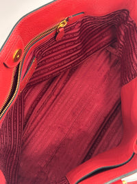 Vitello Phenix Medium Shopping Tote in Red