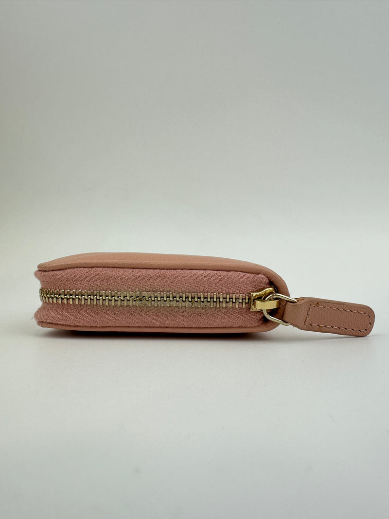 19 Zip Around Long Wallet Quilted Lambskin in Light Pink GHW