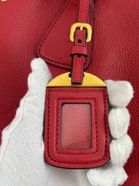 Vitello Phenix Medium Shopping Tote in Red
