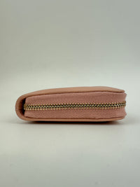 19 Zip Around Long Wallet Quilted Lambskin in Light Pink GHW