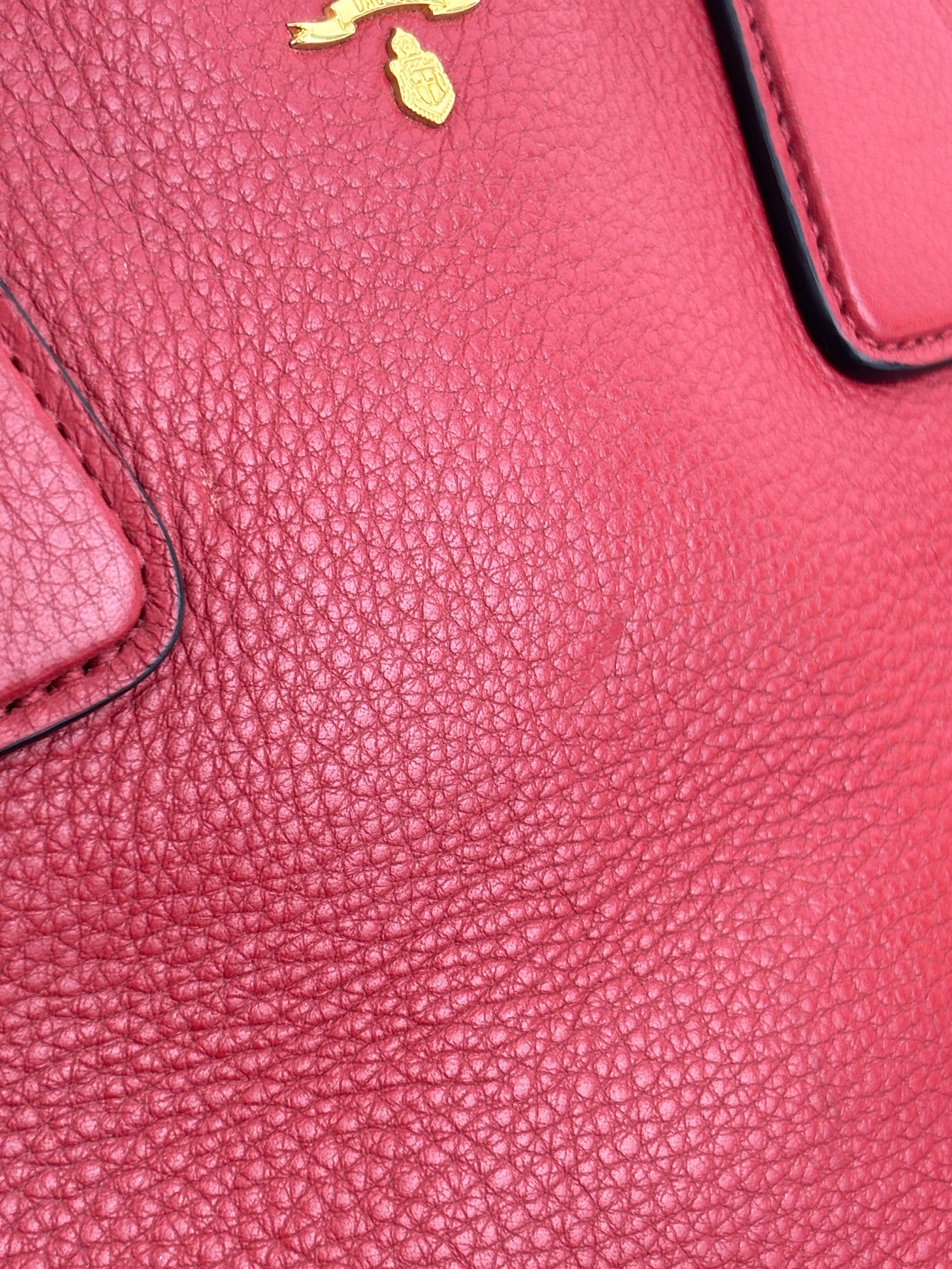 Vitello Phenix Medium Shopping Tote in Red