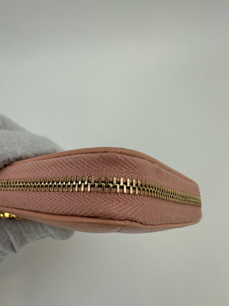 19 Zip Around Long Wallet Quilted Lambskin in Light Pink GHW