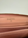 19 Zip Around Long Wallet Quilted Lambskin in Light Pink GHW