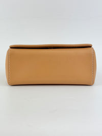 Hackberry Horseferry Debossed Leather Crossbody Bag in Warm Sand
