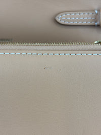 Hackberry Horseferry Debossed Leather Crossbody Bag in Warm Sand
