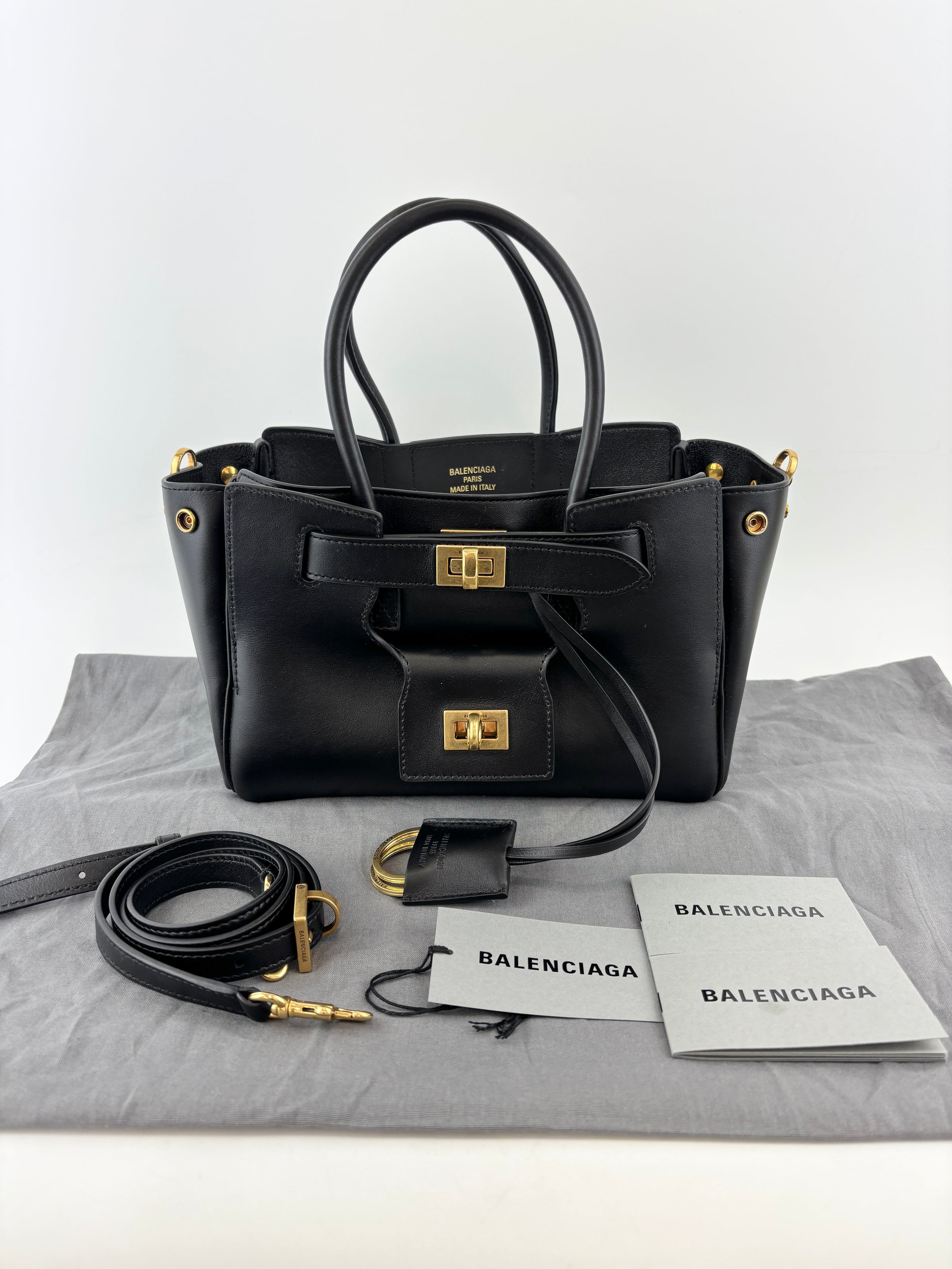 Smooth Calfskin Mini Bel Air Carry All Bag Black