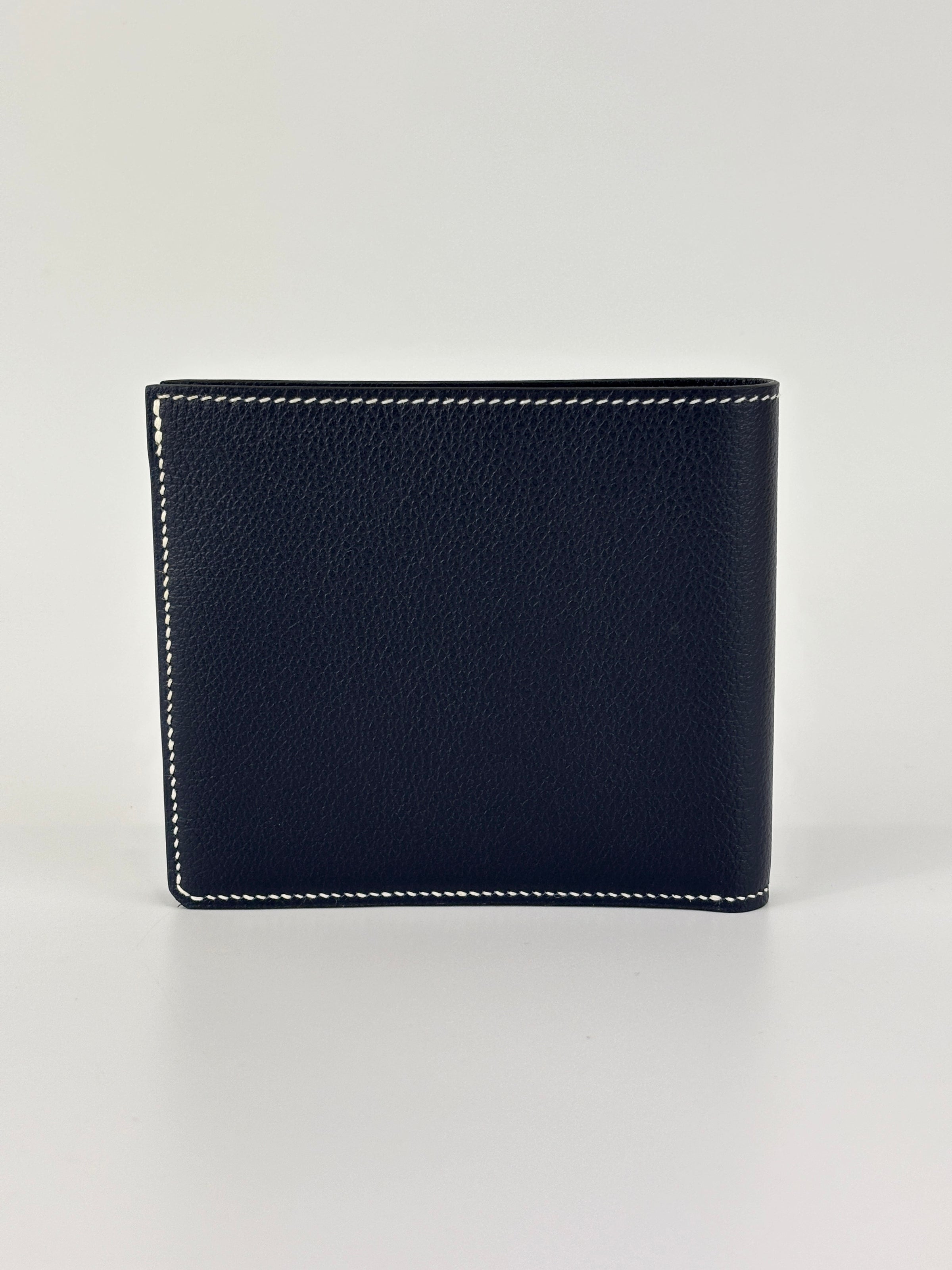 H Sellier Compact Wallet Bleu Nuit Evercolor