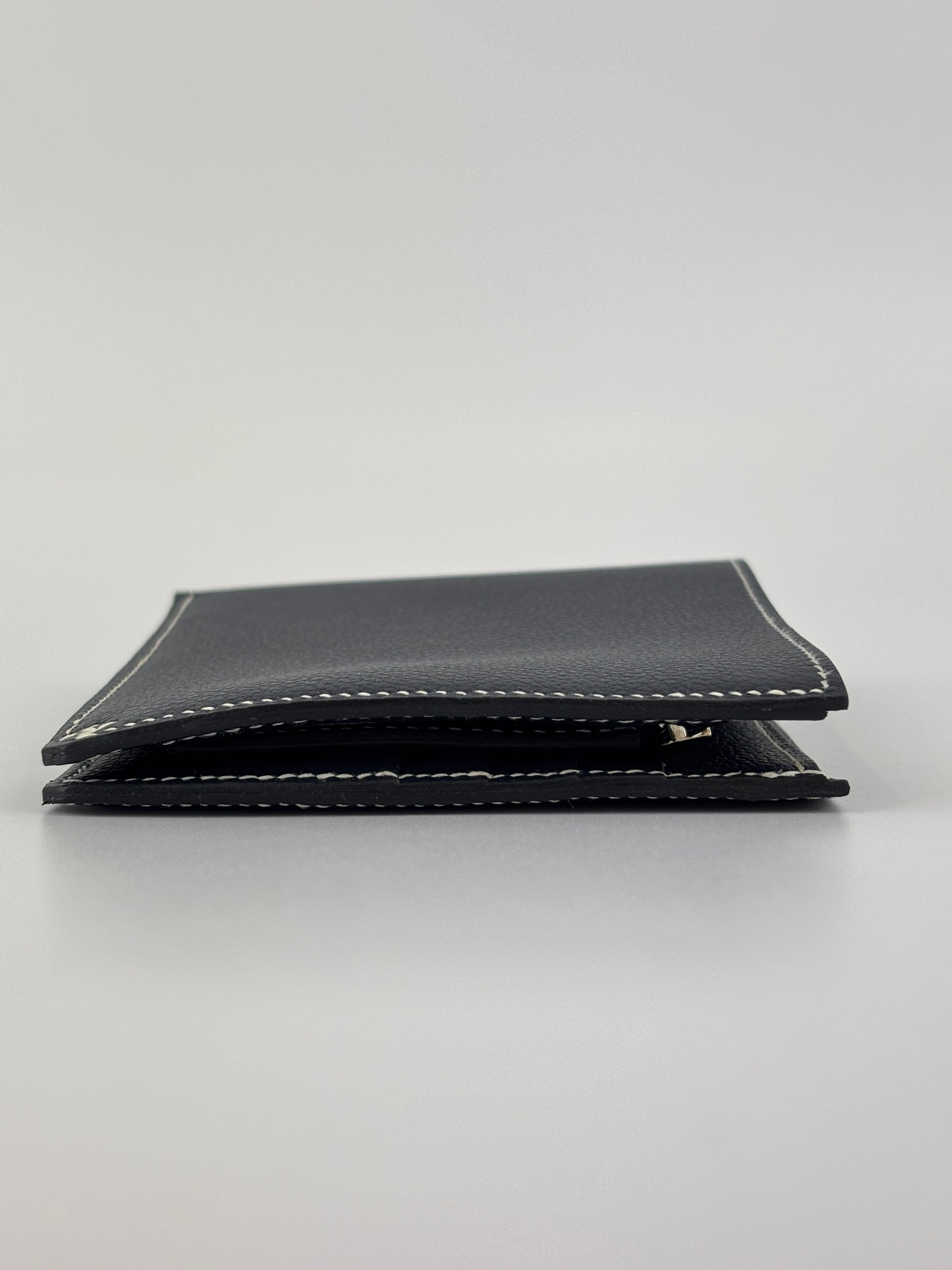 H Sellier Compact Wallet Bleu Nuit Evercolor