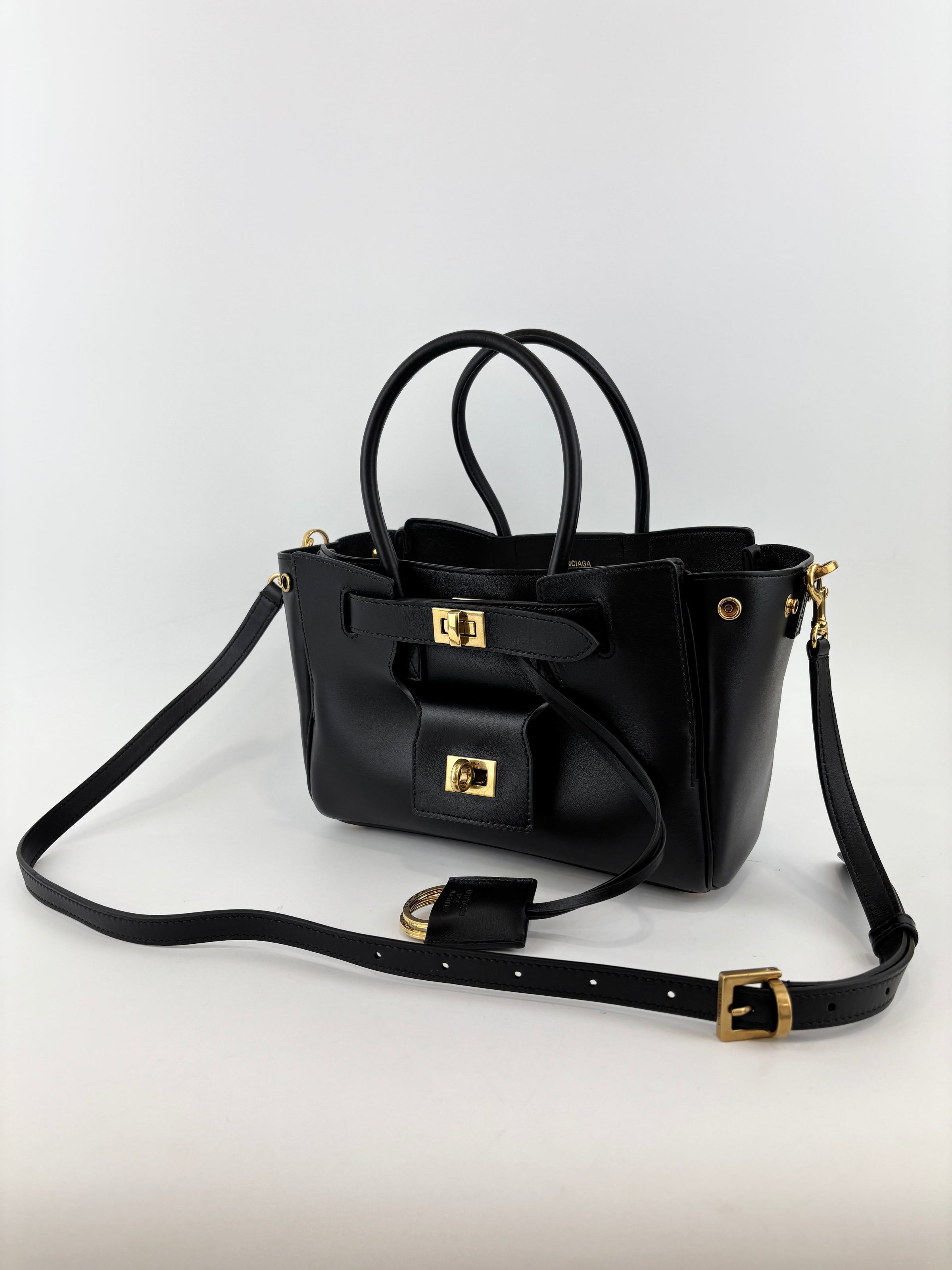 Smooth Calfskin Mini Bel Air Carry All Bag Black