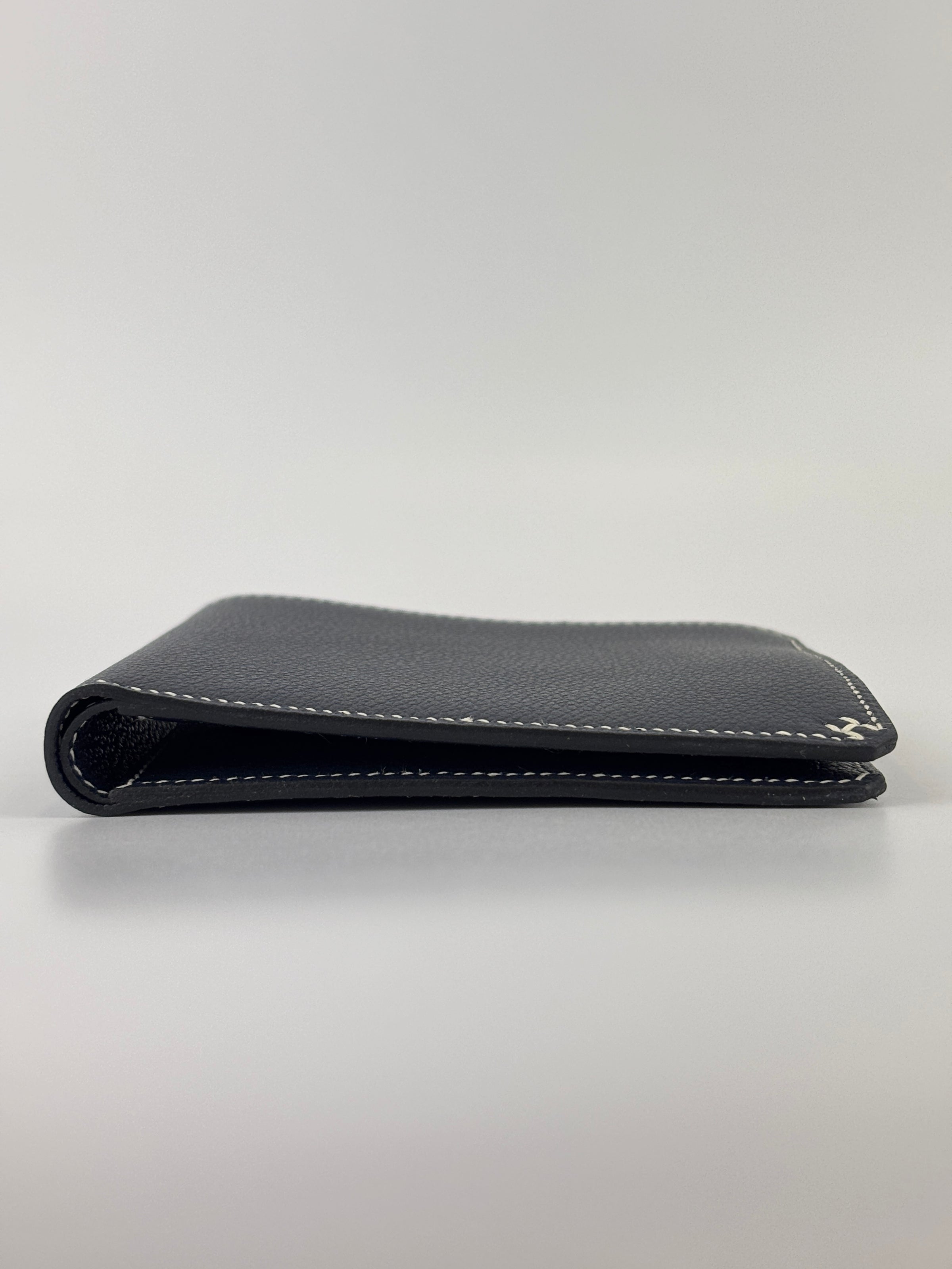 H Sellier Compact Wallet Bleu Nuit Evercolor
