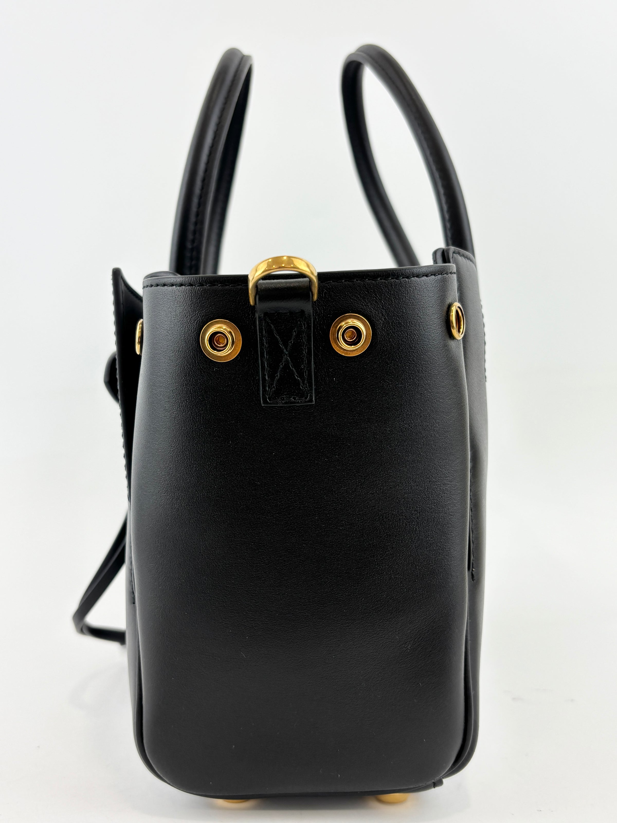Smooth Calfskin Mini Bel Air Carry All Bag Black