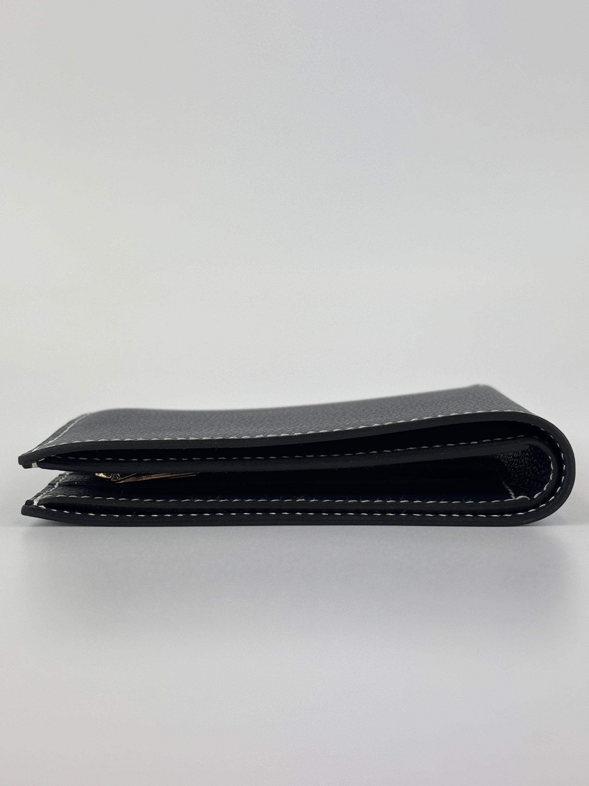 H Sellier Compact Wallet Bleu Nuit Evercolor