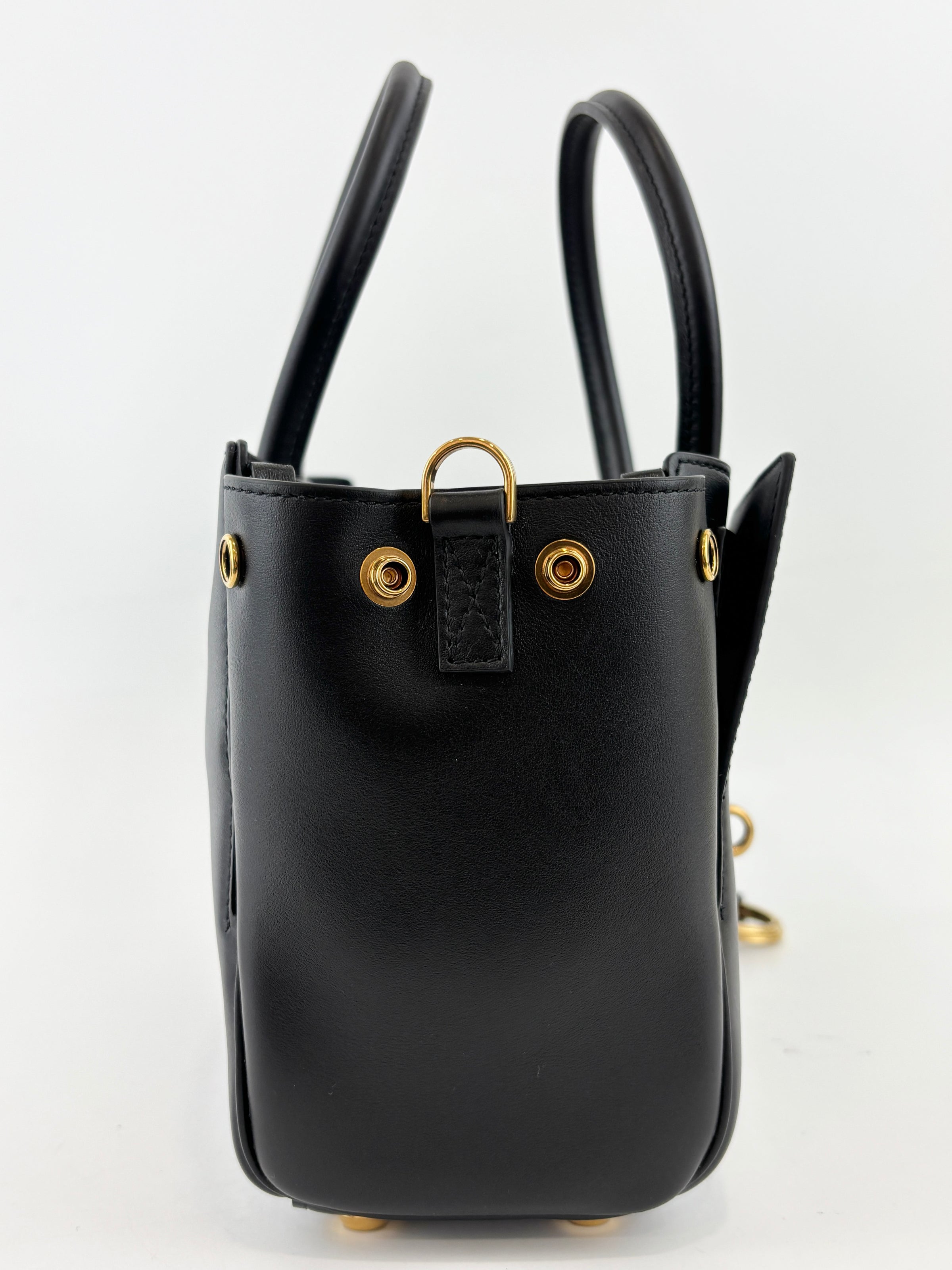 Smooth Calfskin Mini Bel Air Carry All Bag Black