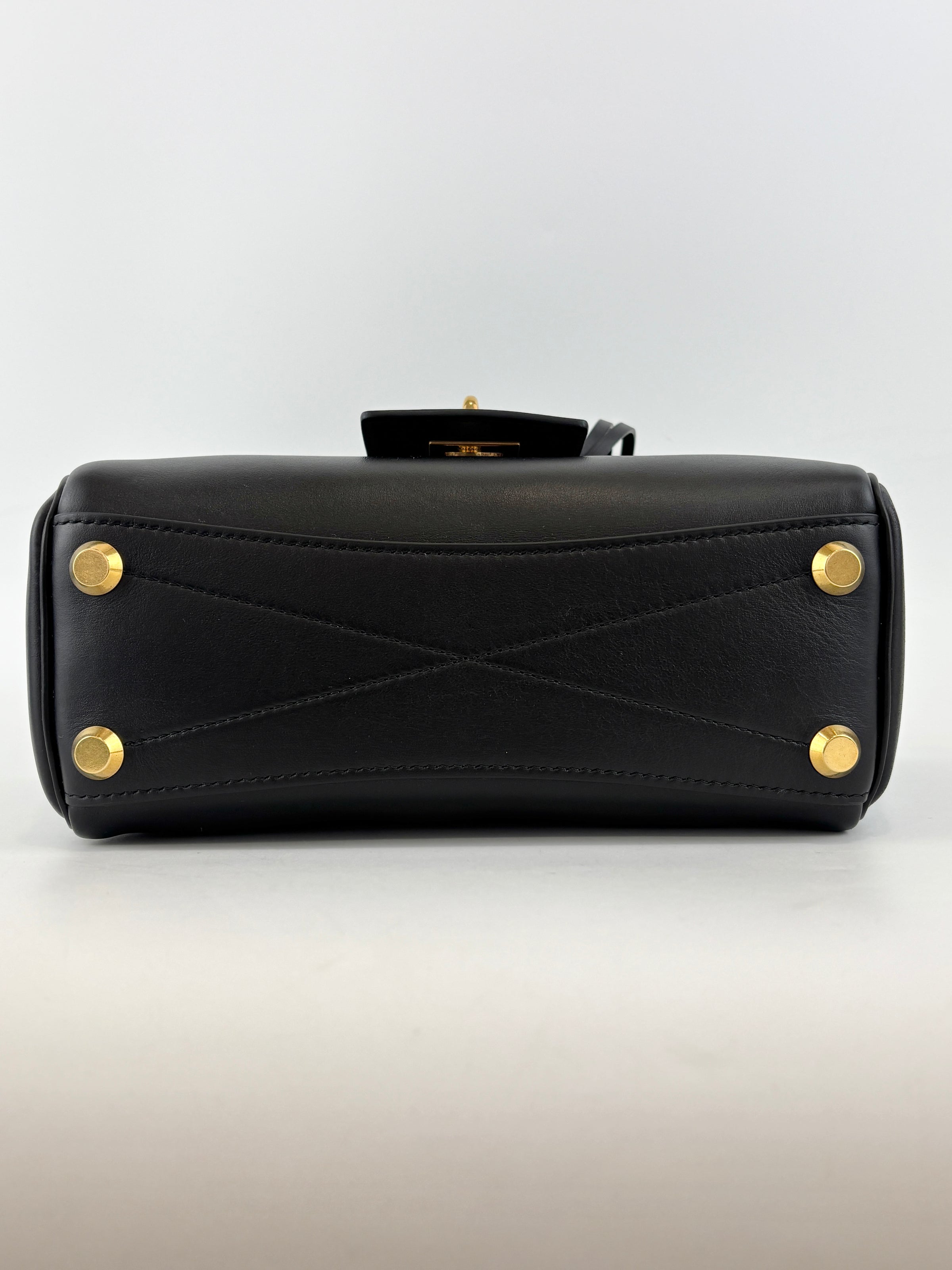 Smooth Calfskin Mini Bel Air Carry All Bag Black