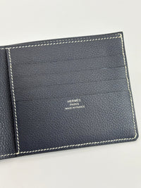 H Sellier Compact Wallet Bleu Nuit Evercolor