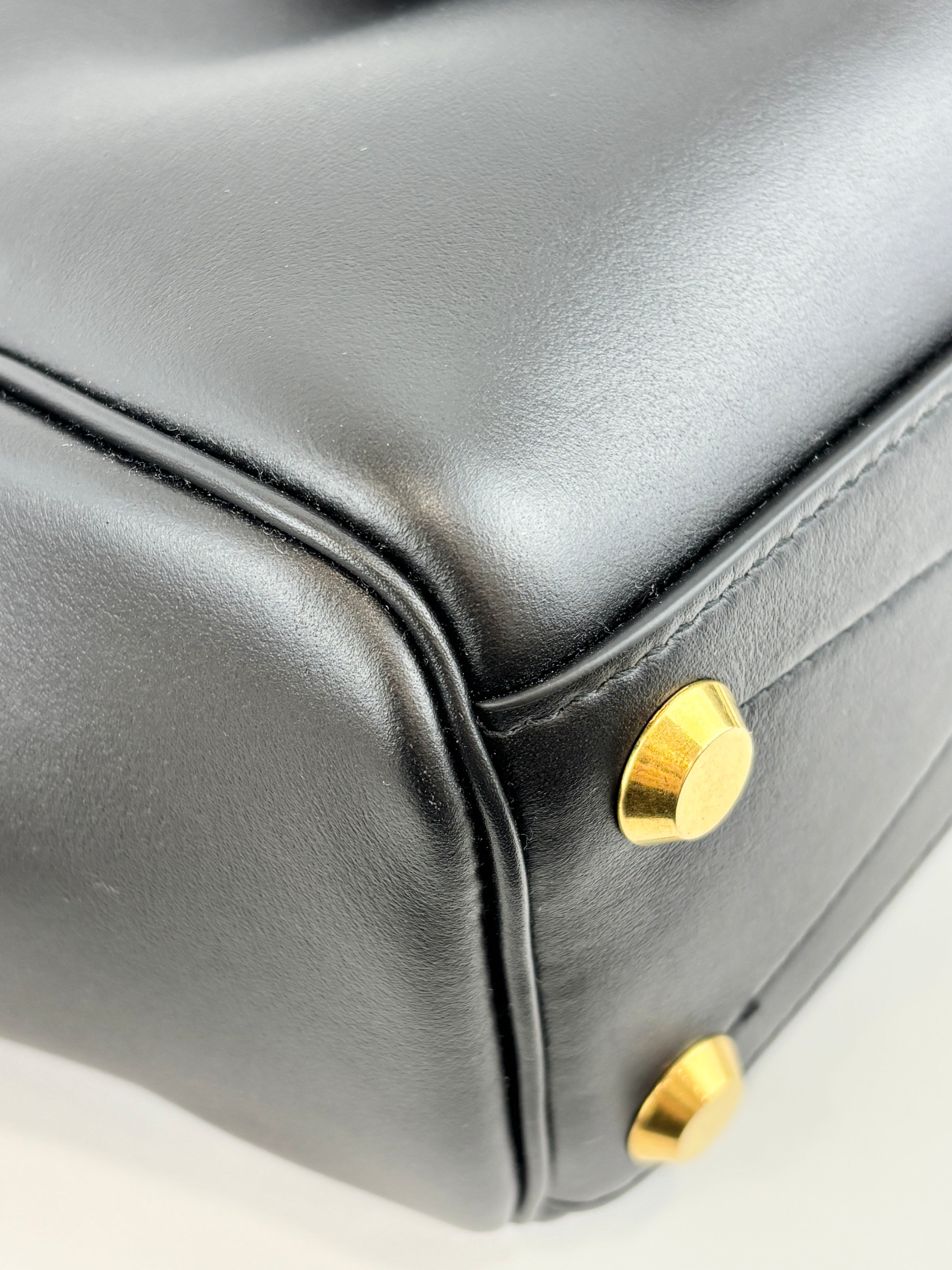 Smooth Calfskin Mini Bel Air Carry All Bag Black
