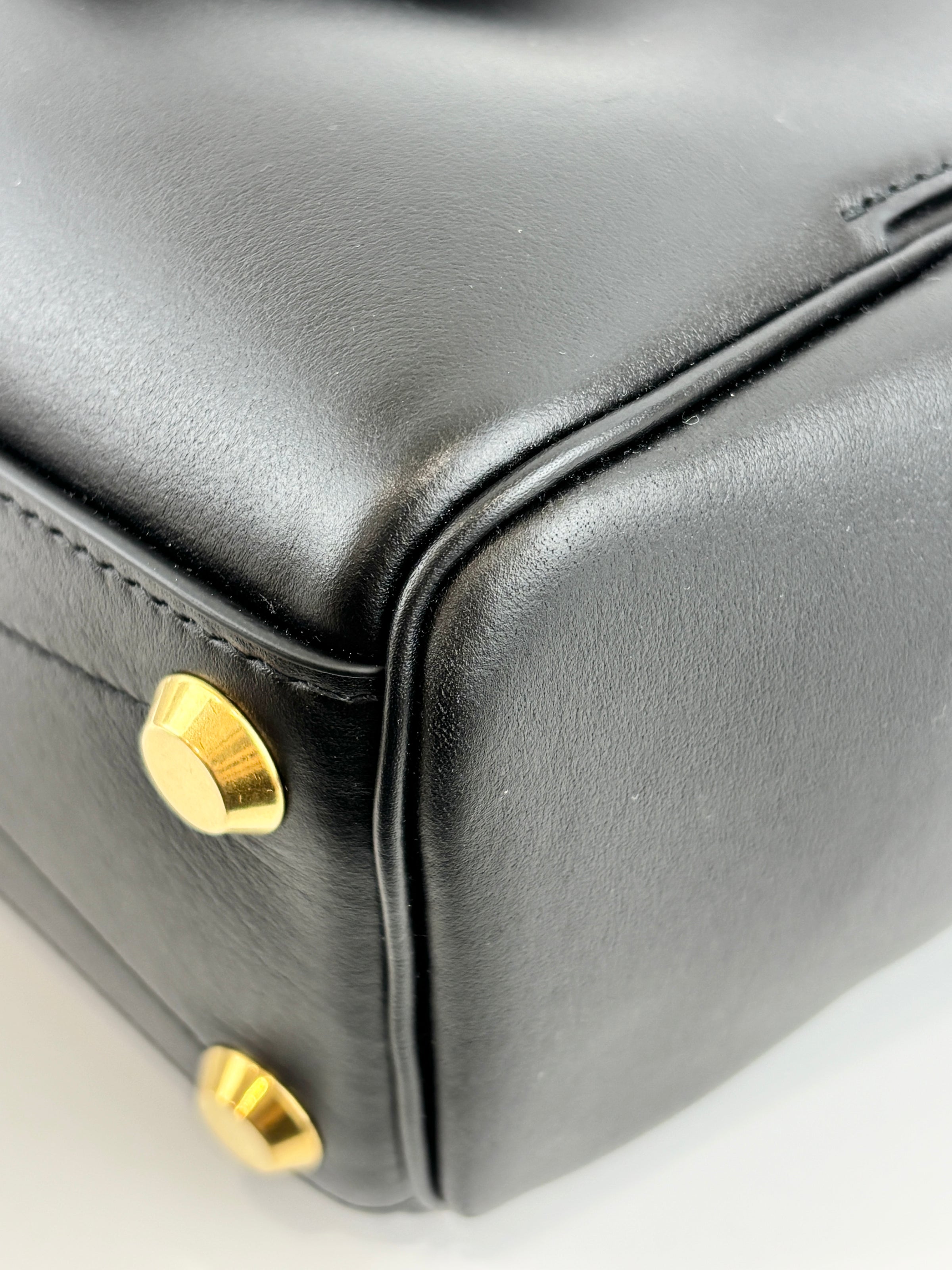 Smooth Calfskin Mini Bel Air Carry All Bag Black