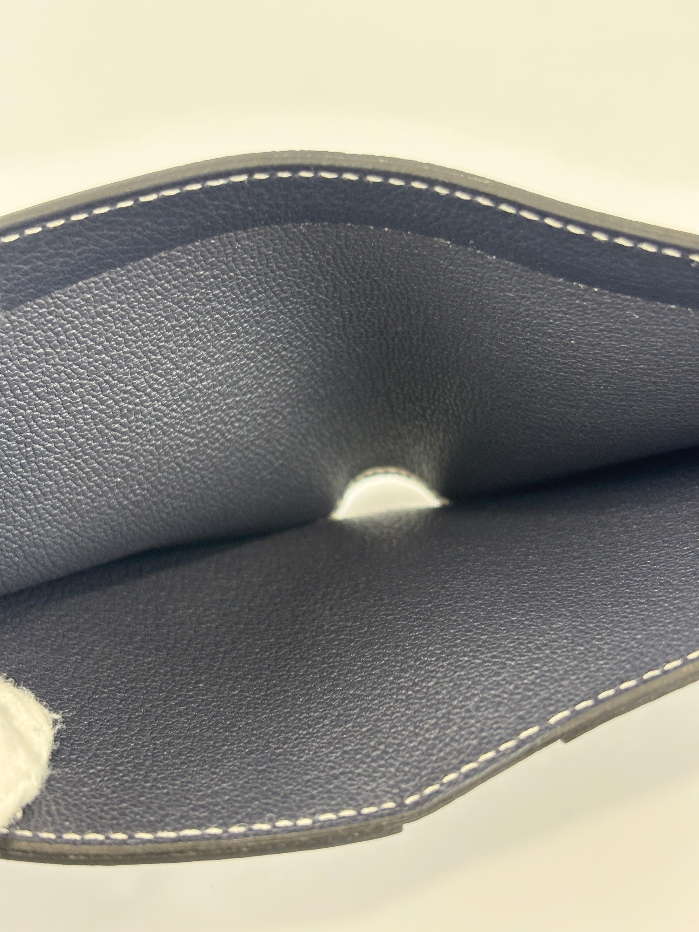 H Sellier Compact Wallet Bleu Nuit Evercolor