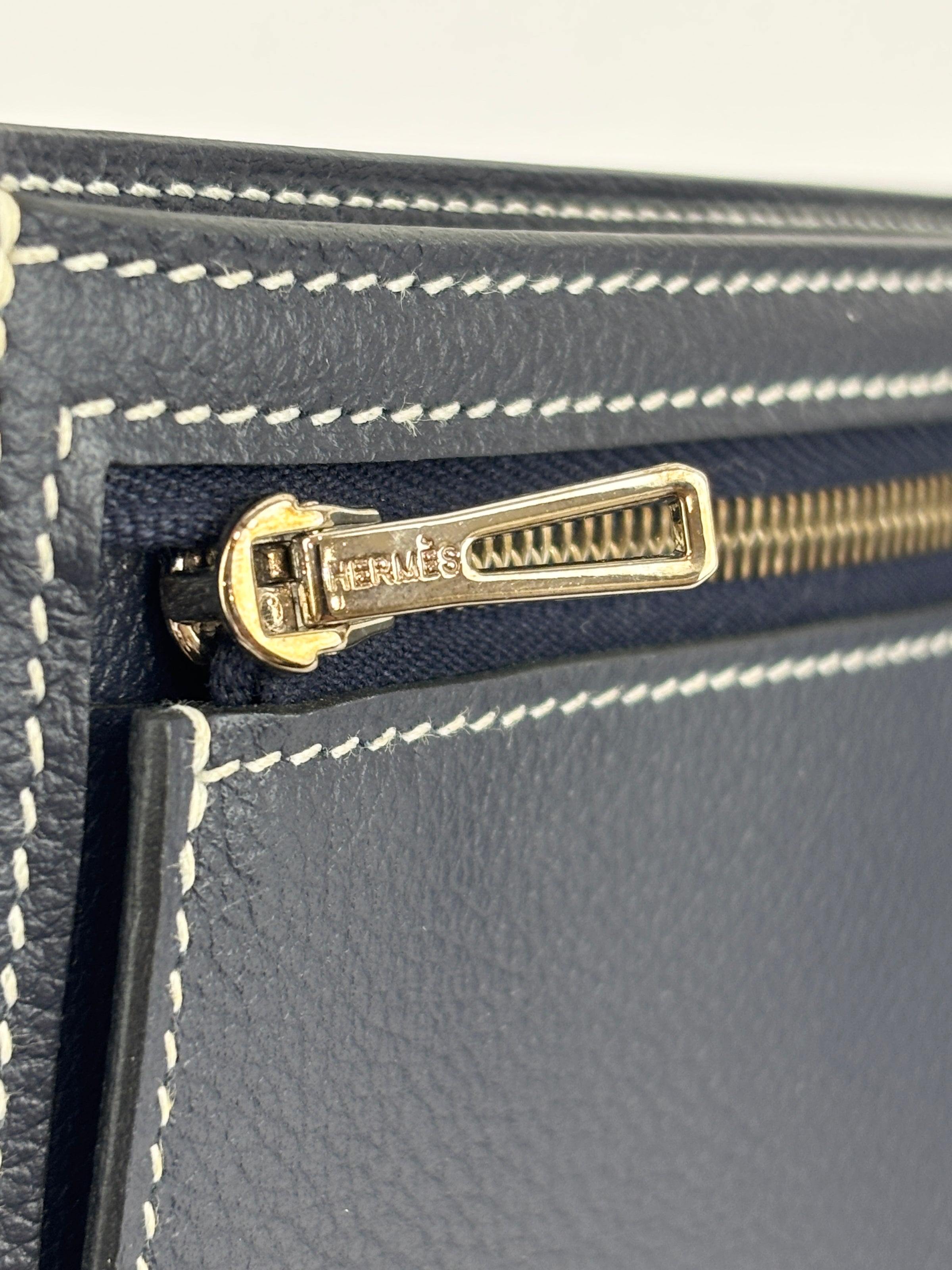 H Sellier Compact Wallet Bleu Nuit Evercolor