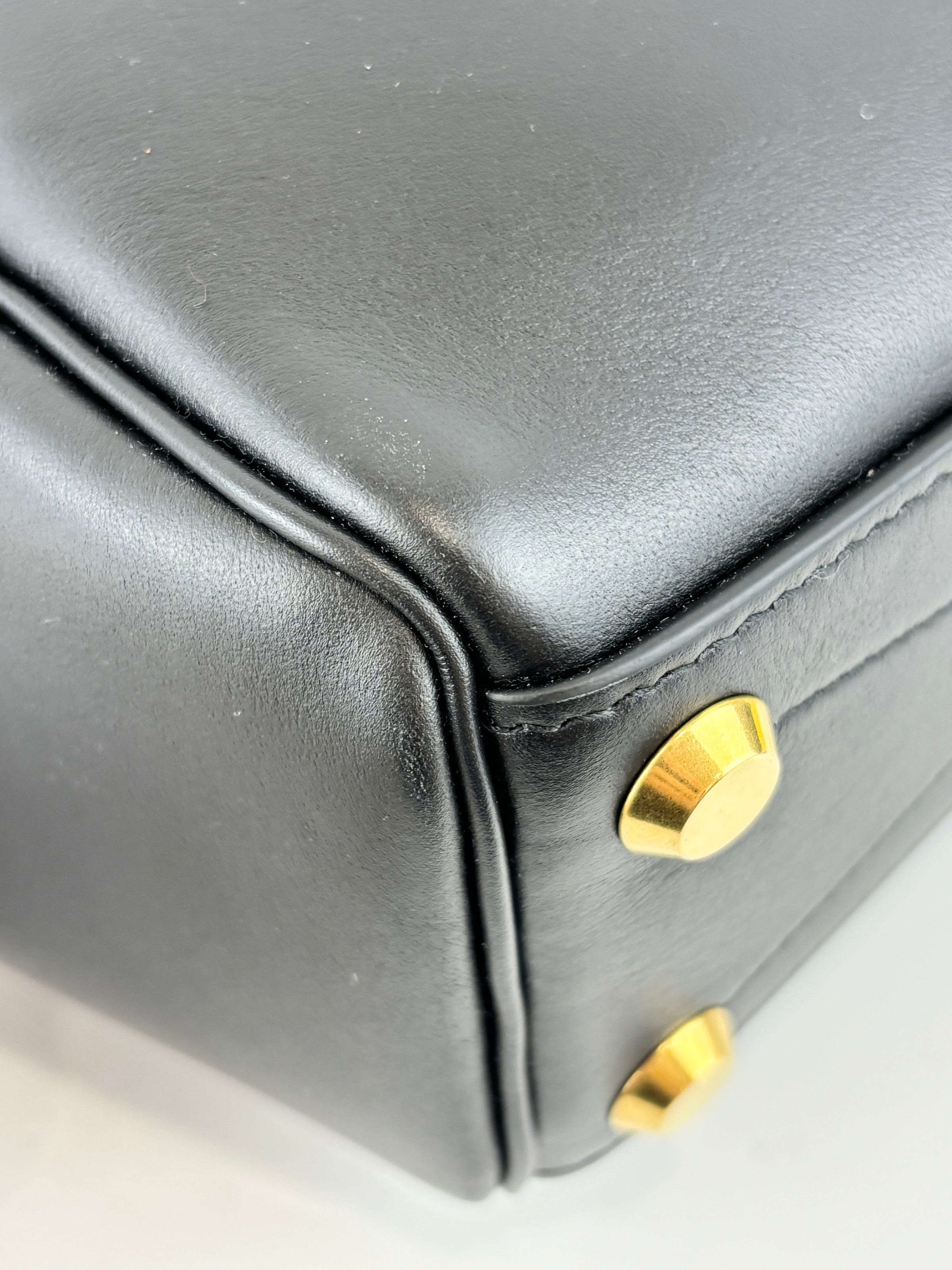 Smooth Calfskin Mini Bel Air Carry All Bag Black