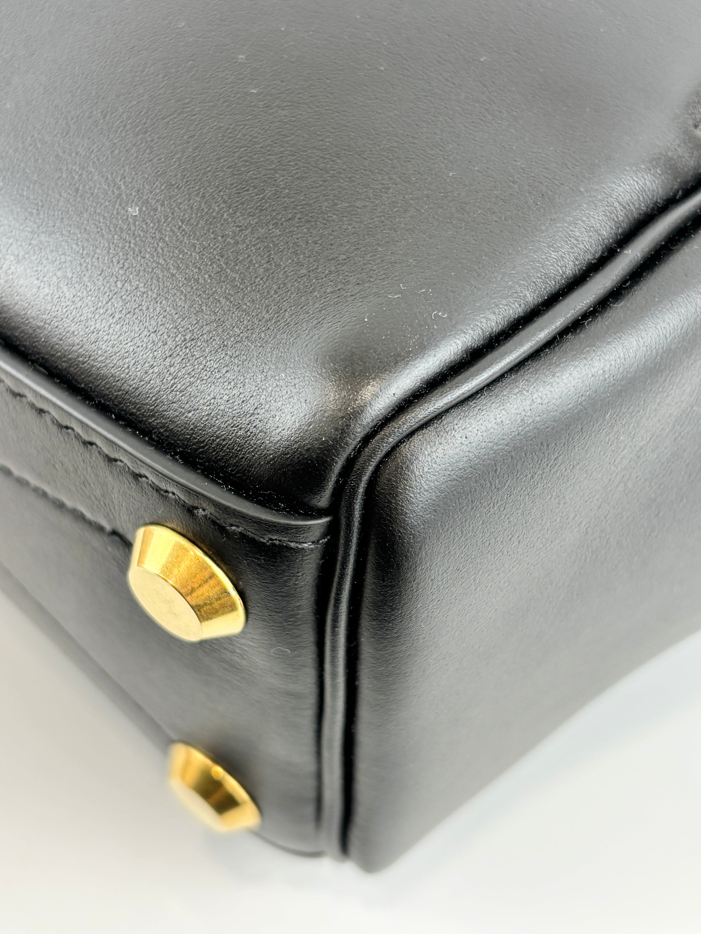 Smooth Calfskin Mini Bel Air Carry All Bag Black