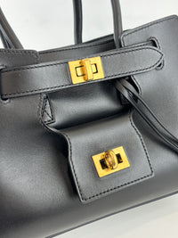 Smooth Calfskin Mini Bel Air Carry All Bag Black
