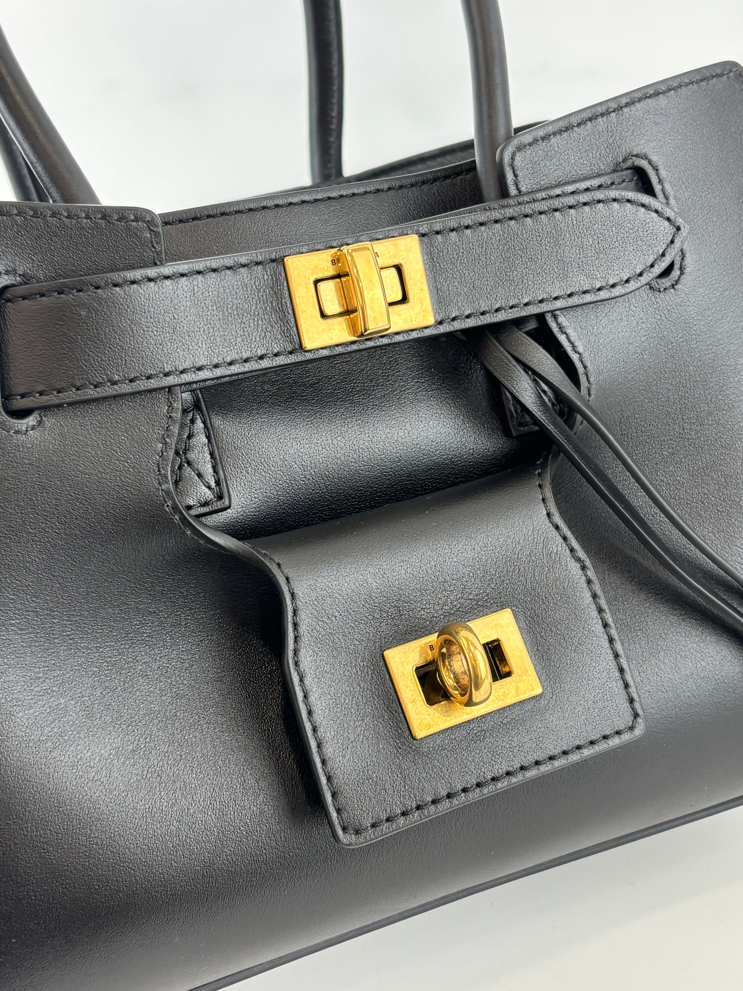 Smooth Calfskin Mini Bel Air Carry All Bag Black