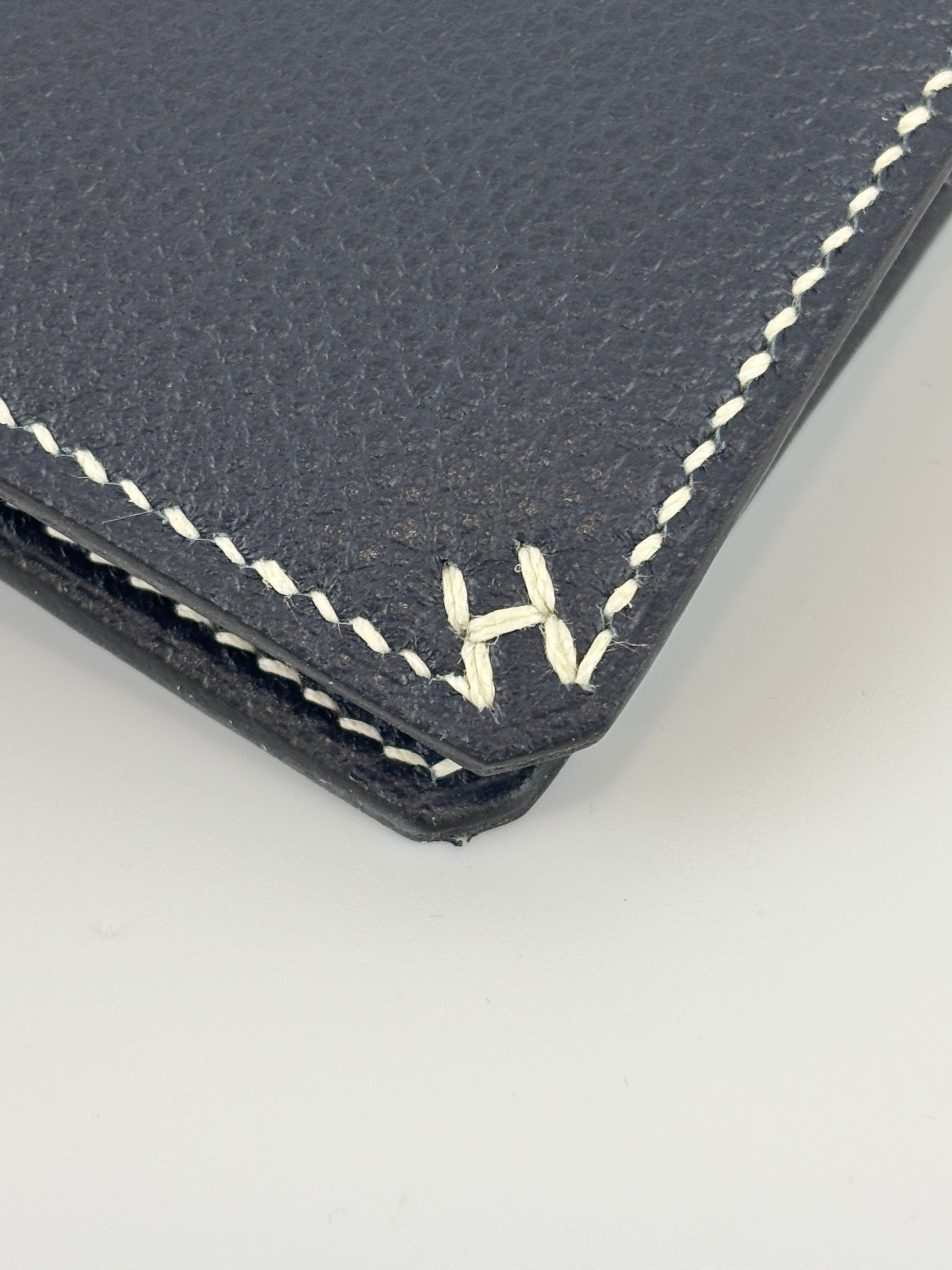 H Sellier Compact Wallet Bleu Nuit Evercolor