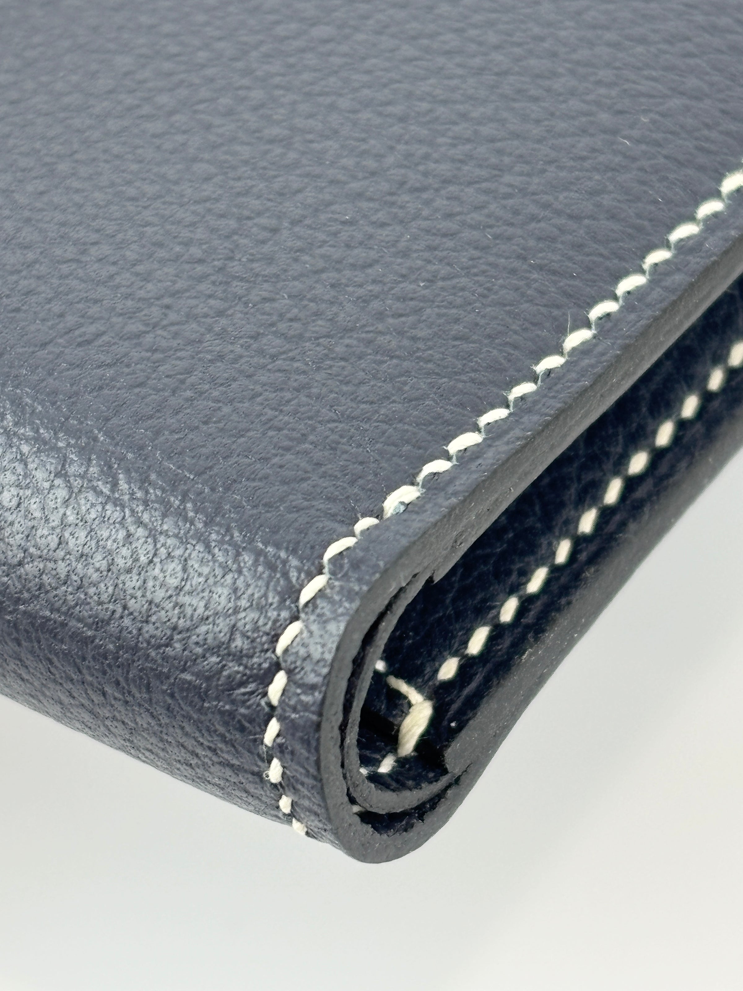 H Sellier Compact Wallet Bleu Nuit Evercolor