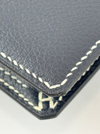 H Sellier Compact Wallet Bleu Nuit Evercolor