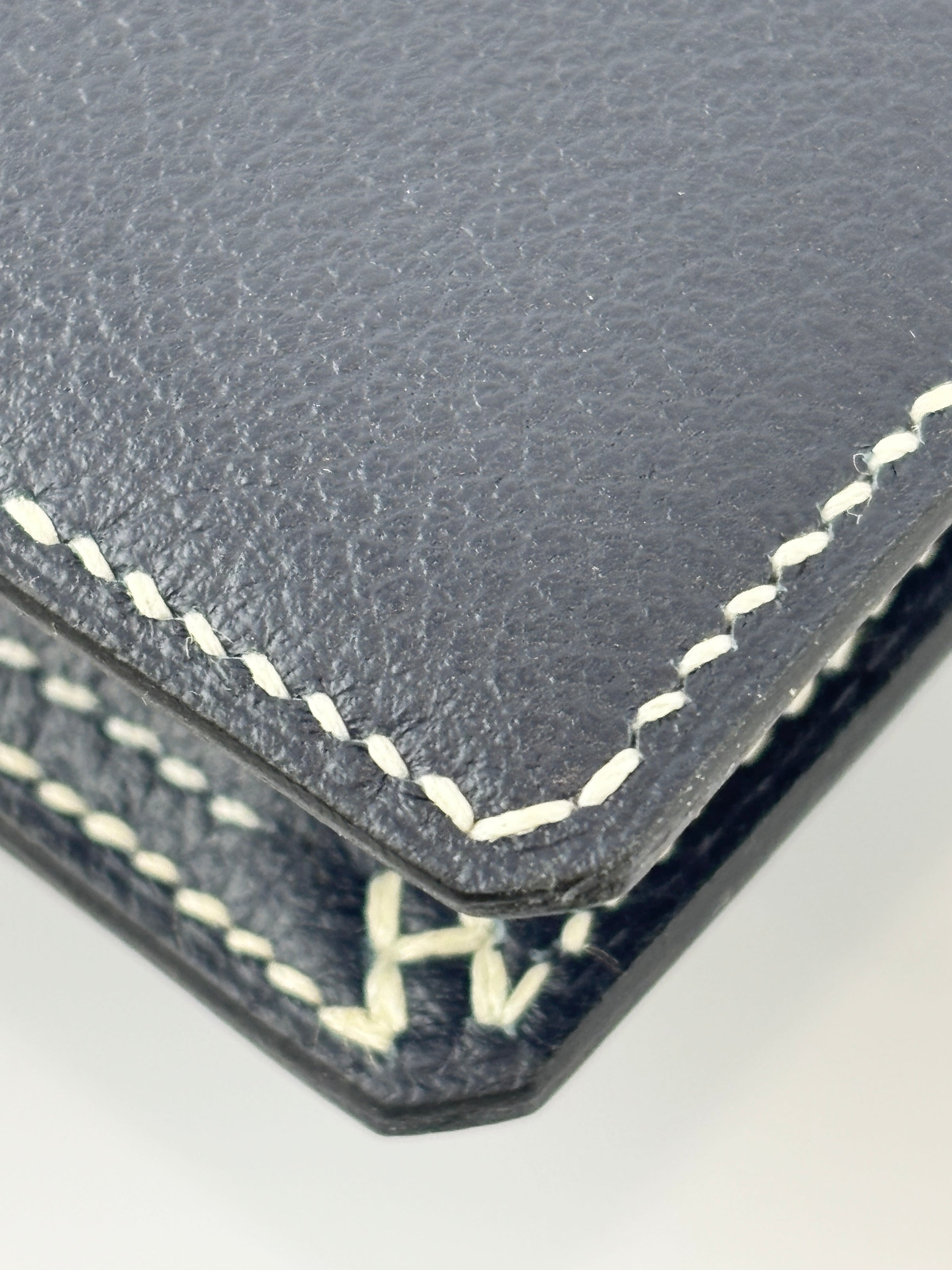 H Sellier Compact Wallet Bleu Nuit Evercolor