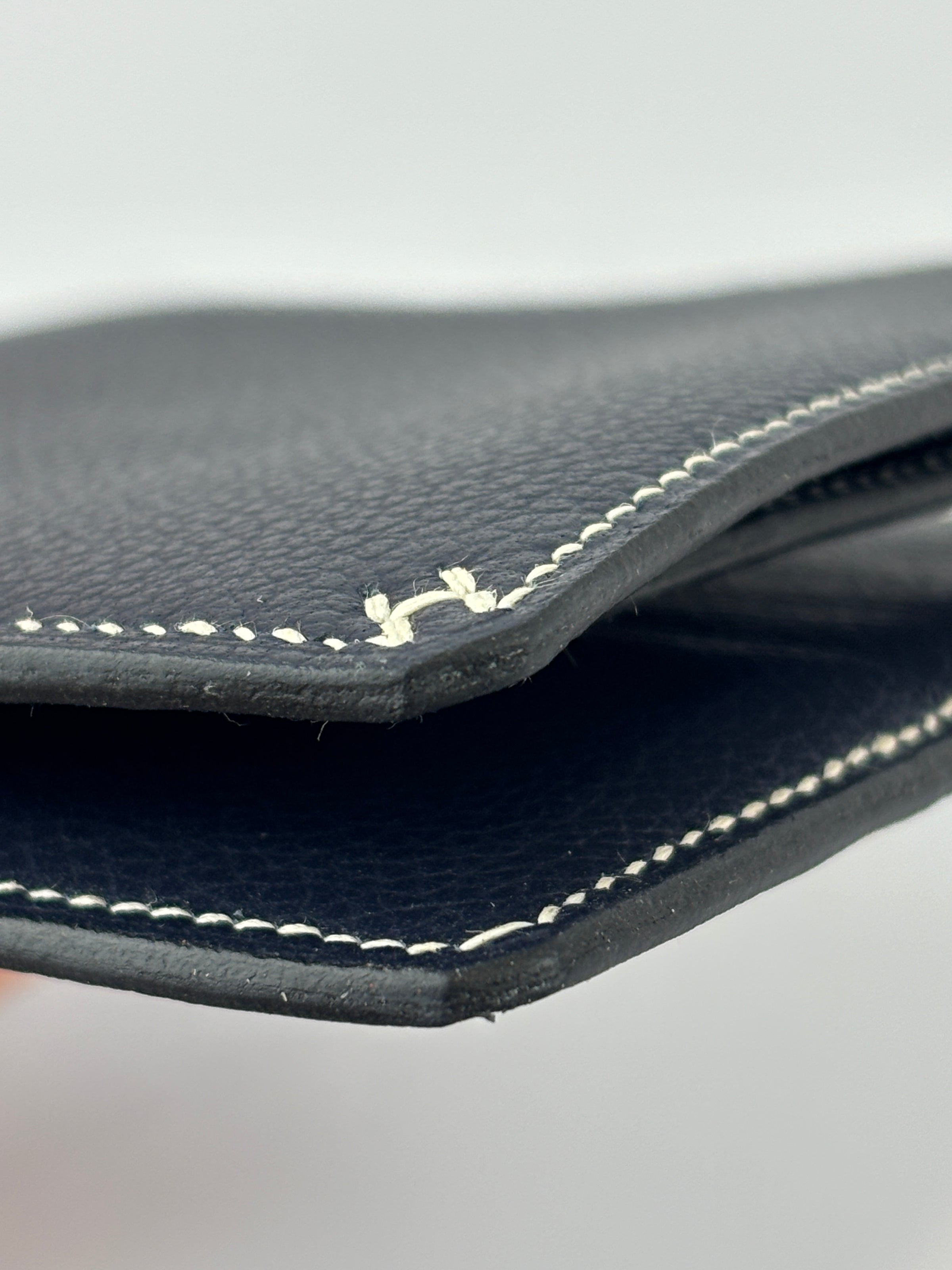H Sellier Compact Wallet Bleu Nuit Evercolor