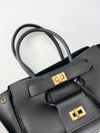 Smooth Calfskin Mini Bel Air Carry All Bag Black