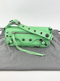 XS Le Cagole Shoulder Bag in Bright Mint Green Arena Lambskin