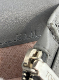 Double T Logo Chain WOC in Grey Croc Embossed