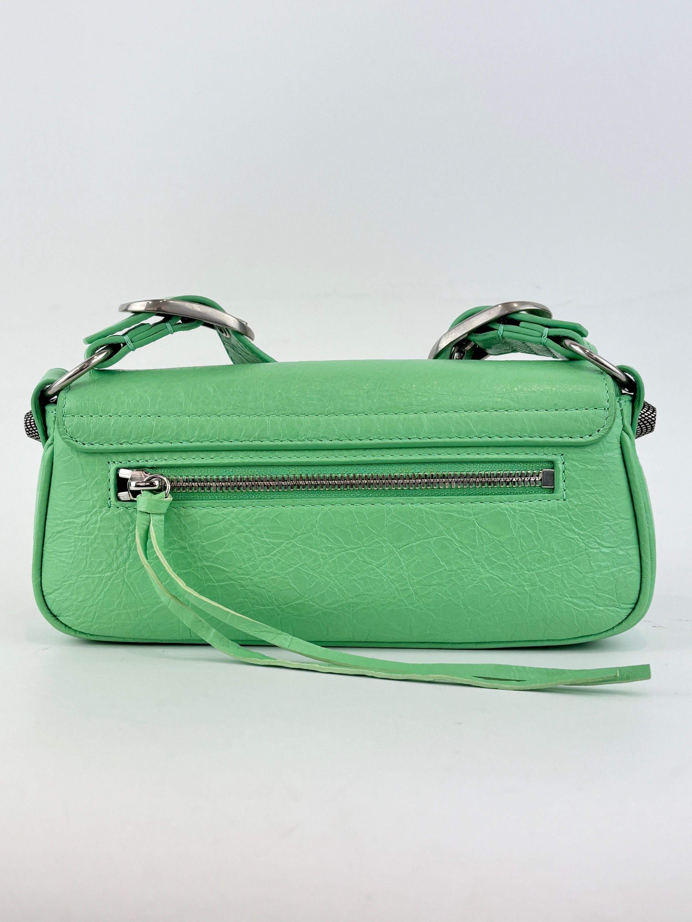 XS Le Cagole Shoulder Bag in Bright Mint Green Arena Lambskin