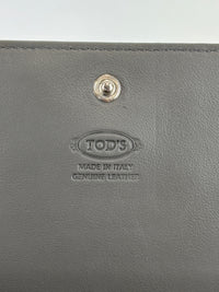 Double T Logo Chain WOC in Grey Croc Embossed