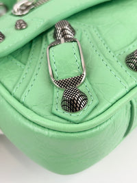 XS Le Cagole Shoulder Bag in Bright Mint Green Arena Lambskin