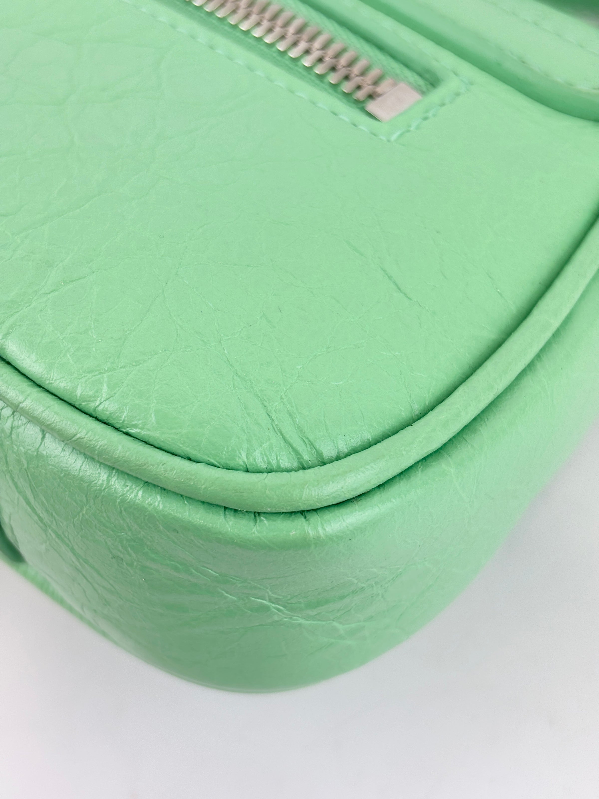 XS Le Cagole Shoulder Bag in Bright Mint Green Arena Lambskin